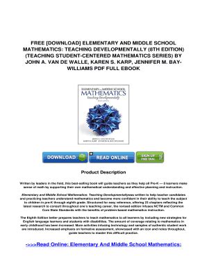 Elementary and Middle School Mathematics Teaching Developmentally (8th Edition)  PDF Reader