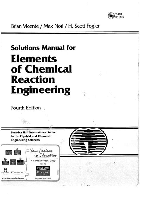 Elements Of Chemical Reaction Engineering Solutions Manual 4th PDF