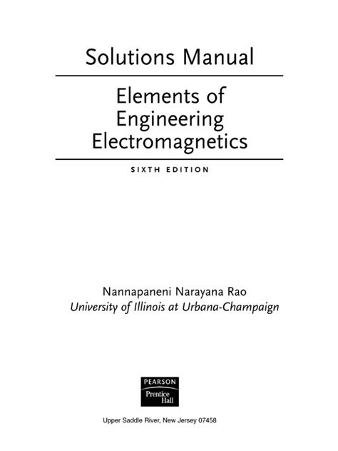 Elements Of Engineering Electromagnetics Solution Manual Epub