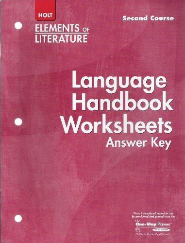 Elements Of Literature Language Handbook Worksheets Answers Doc