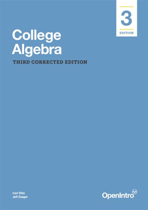 Elements of Algebra Corrected 3rd Printing Kindle Editon