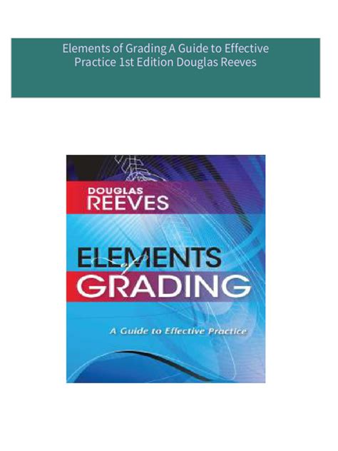 Elements of Grading A Guide to Effective Practice PDF