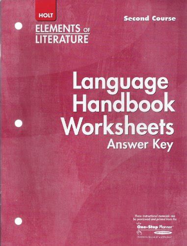 Elements of Literature Second Course Language Handbook Worksheets and Answer Key Ebook PDF