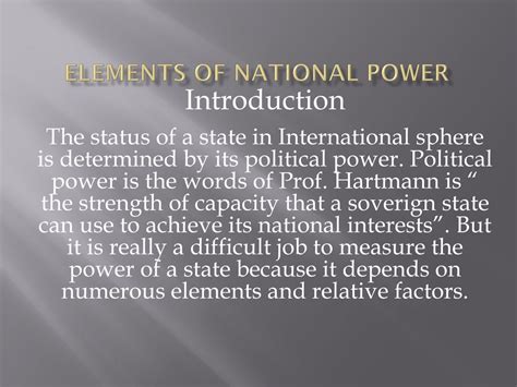 Elements of National Power