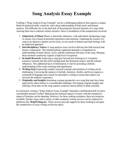 Elements of a Princeton Song Essay