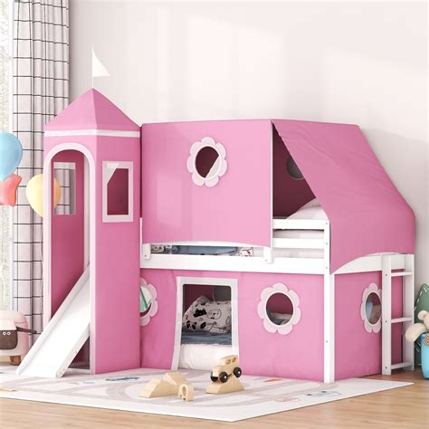 Elevate Your Child's Bedroom with an Enchanting Loft Bed with Slide Tent