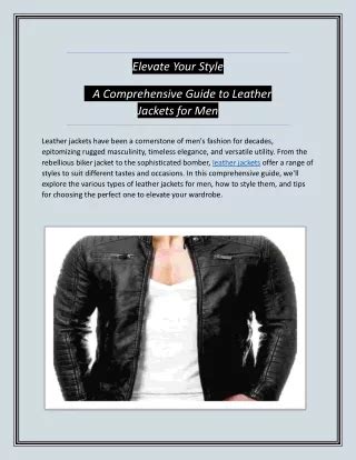 Elevate Your Style and Embrace the Iconic Levi's Leather Jacket: A Comprehensive Guide