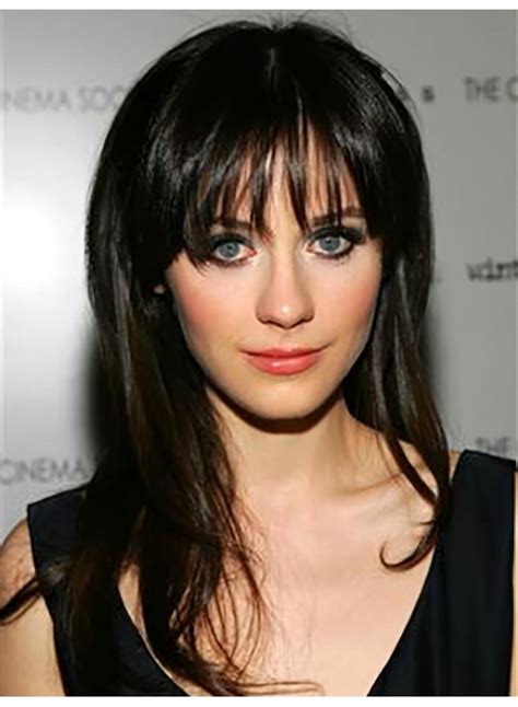 Elevate Your Style with 18" Lace Front Remy Human Hair Straight Zooey Deschanel Wigs for 2025