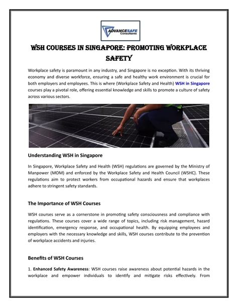 Elevate Your Workplace Safety with Comprehensive WSH Courses in Singapore