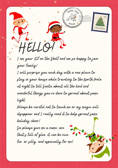 Elf On The Shelf Letters Template
