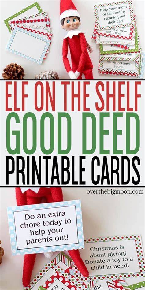 Elf On The Shelf Printable Good Deed Cards