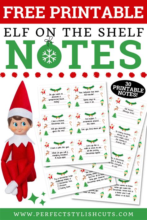 Elf On The Shelf Printable Notes Free