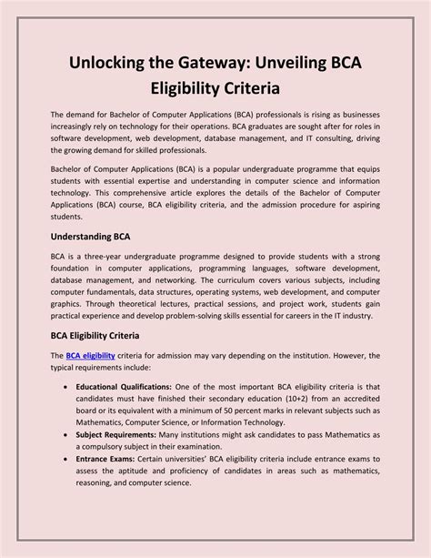 Eligibility Criteria: Unveiling the Gateways