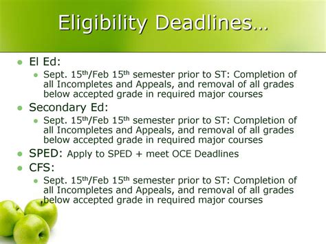 Eligibility and Deadlines