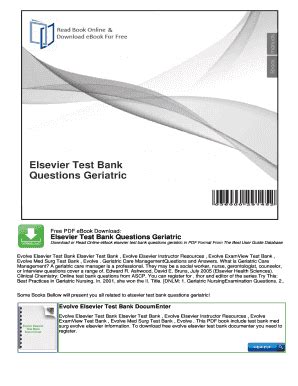 Elsevier evolve test bank Ebook Epub