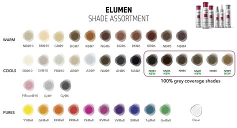 Elumen Hair Colour Chart