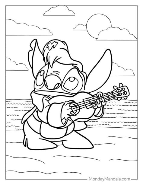 Elvis Stitch Coloring Page