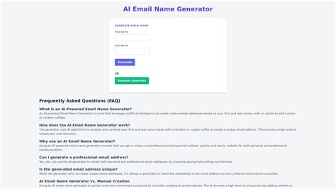 Email Address Generator AI: The Ultimate Tool for Creating Unique and Professional Email Addresses