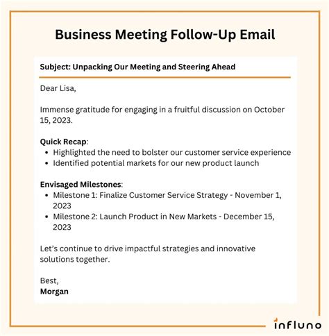 Email Template Follow Up After Meeting