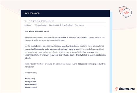 Email Template For Sending Resume