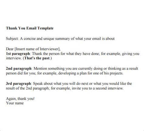 Email Template Thank You