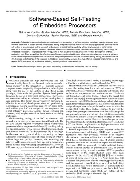 Embedded Processor-Based Self-Test 1st Edition Kindle Editon