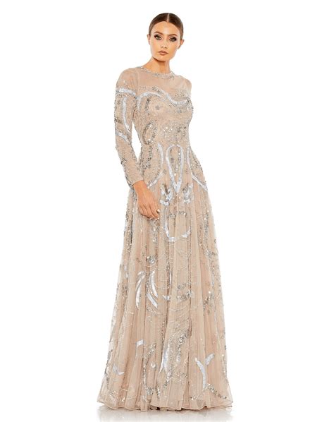 Embellished A-Line Gown: