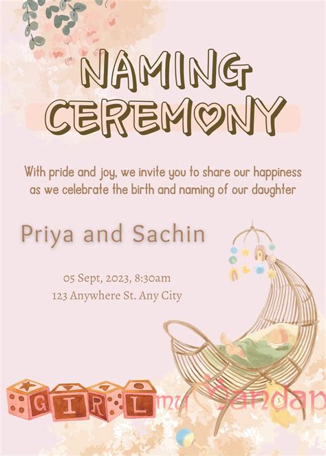 Embrace the Joy: Craft an Unforgettable Cradle Ceremony Invitation that Welcomes Your Little One