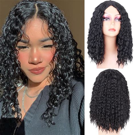 Embrace the Power of a 12" Curly Black Wig without Bangs