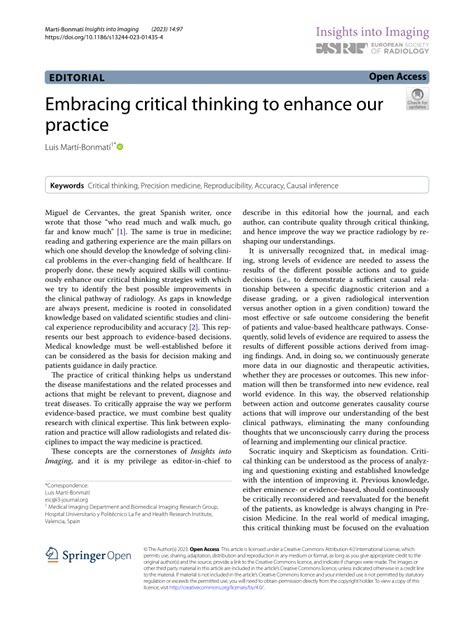 Embracing Critical Thinking: