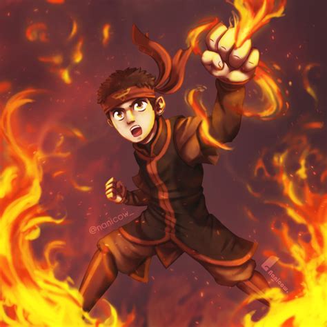 Embracing Fire: Aang's Majestic Transformation in the Fire Nation Outfit