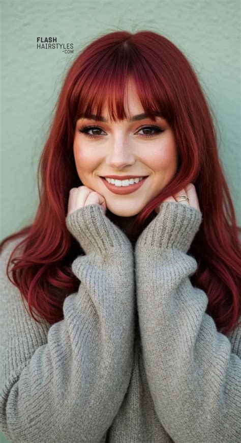 Embracing the Bangs Red Hair Trend