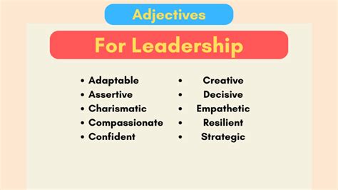 Embracing the Power of Leadership Adjectives