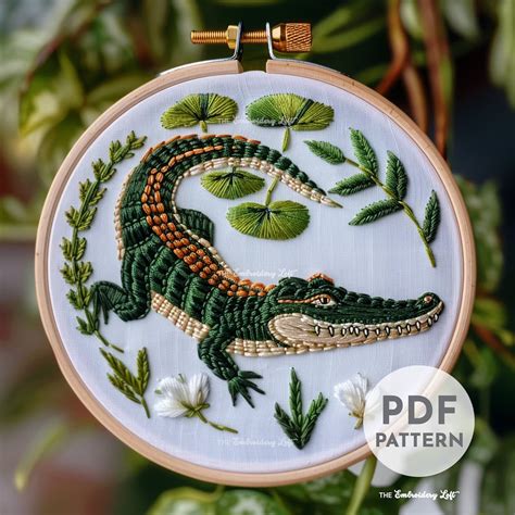 Embroidered Alligator: