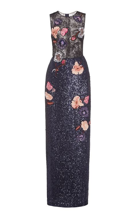 Embroidered Lace Sequin Dress: