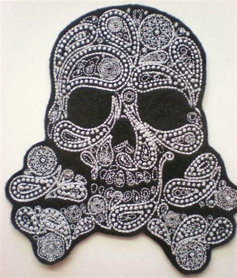 Embroidered Skulls and Crossbones: