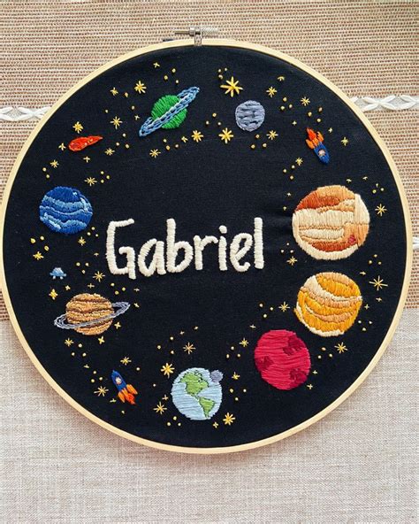 Embroidered stars and planets