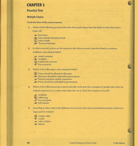 Emc Publishing Economics Workbook Answer Key Kindle Editon