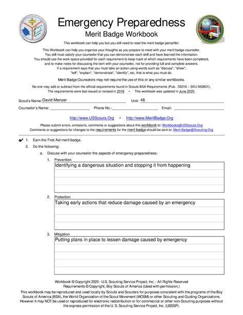 Emergency Preparedness Worksheet Answers Doc