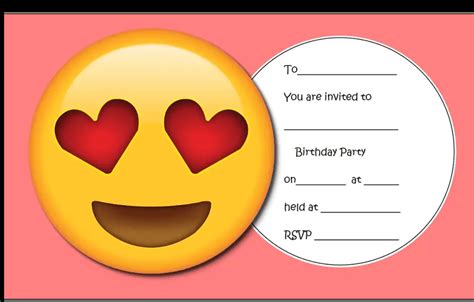 Emoji Birthday Invitations Free Printable