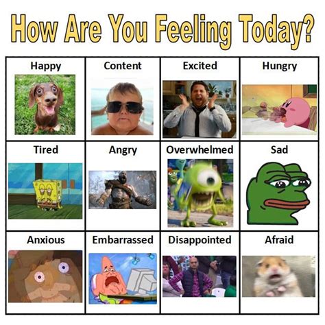 Emotion Chart Meme: Expressing Your Feelings in a Whole New Way