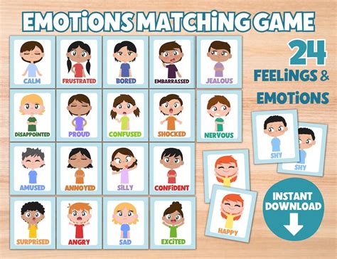 Emotions Matching Game Printable