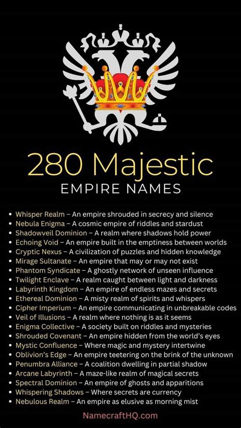 Empire Name Generator: A Comprehensive Guide To Creating Epic And Unforgettable Empire Names