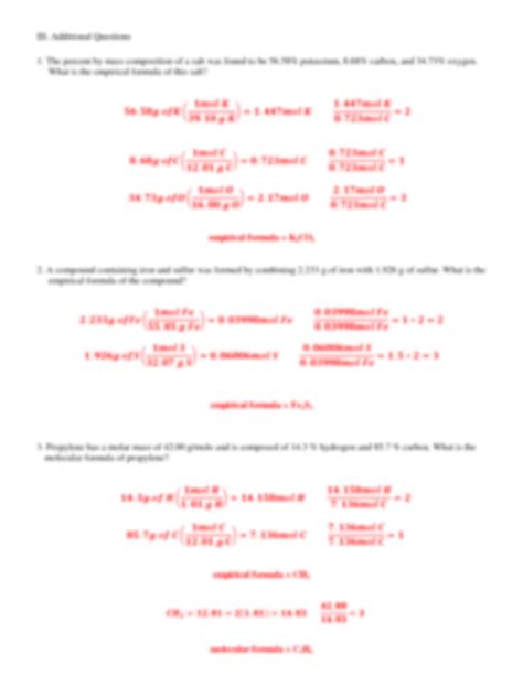 Empirical Formula Lab Answers PDF