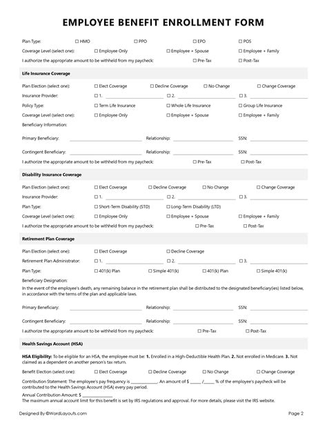 Employee Benefit Enrollment Form Open Enrollment Email Template