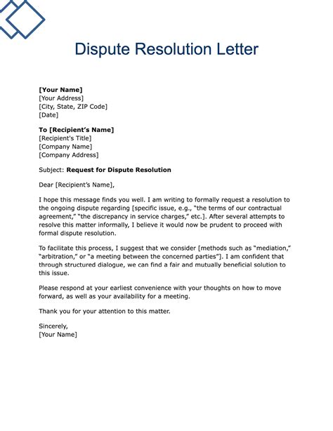 Employee Dispute Resolution Letter Doc