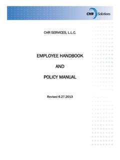 Employee Handbook And Policy Manual Chr Solutions Inc Epub