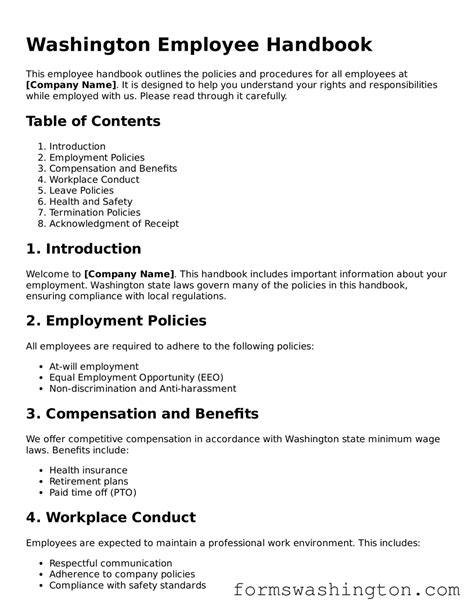 Employee Handbook Template Washington State