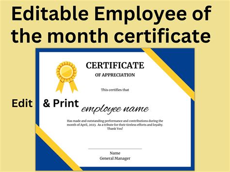 Employee Of The Month Template