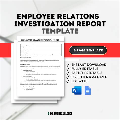 Employee Relations Investigation Template